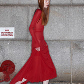 Autumn Mesh Backless Lace up Long Sleeve Super Maxi Dress - View 5