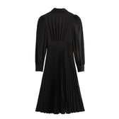 Lace-Up Pleated Midi Dress - View 8