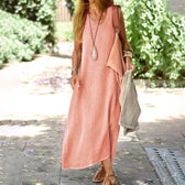 V-Neck Sleeveless Pocket Loose Maxi Summer Dress 7