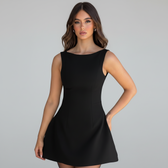 Boat Neck Sleeveless A-Line Mini Dress 7