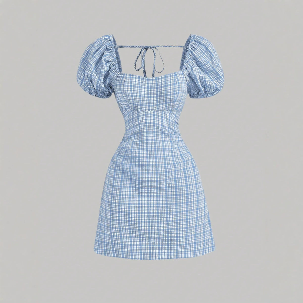 Korean Slimming Gentle Square Collar Summer Dress Niche Advanced French Small Women Dress