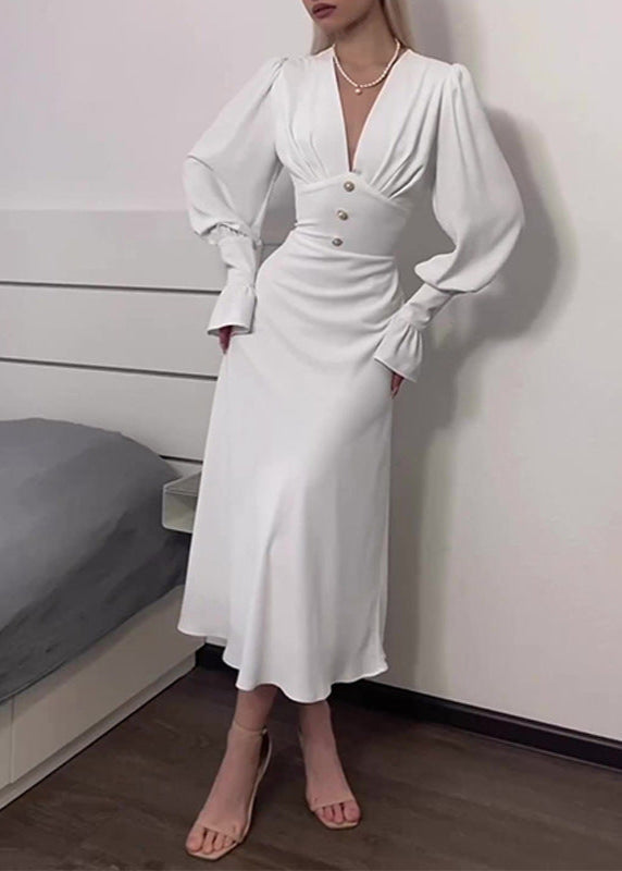 Buttoned Sophia Elegance Midi Dress