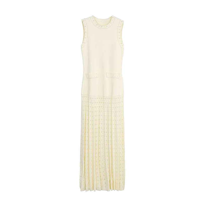 Pearl Trimmed Knit Midi Dress - View 6