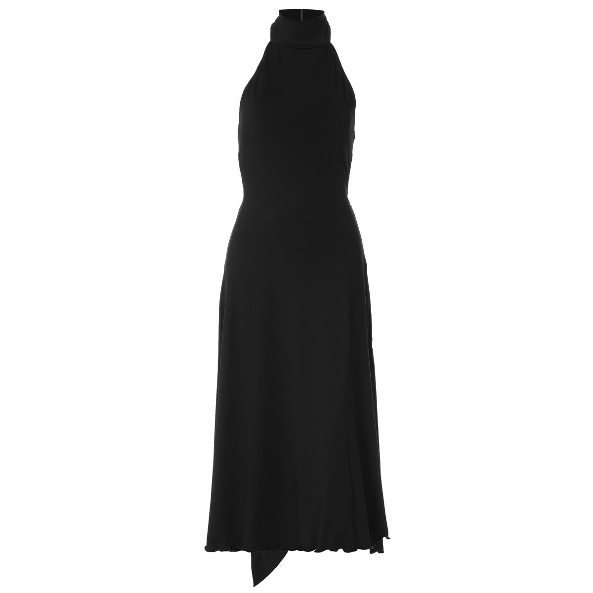 Women Solid Color Sleeveless Halter Backless Maxi Dress Sexy Waist Dress