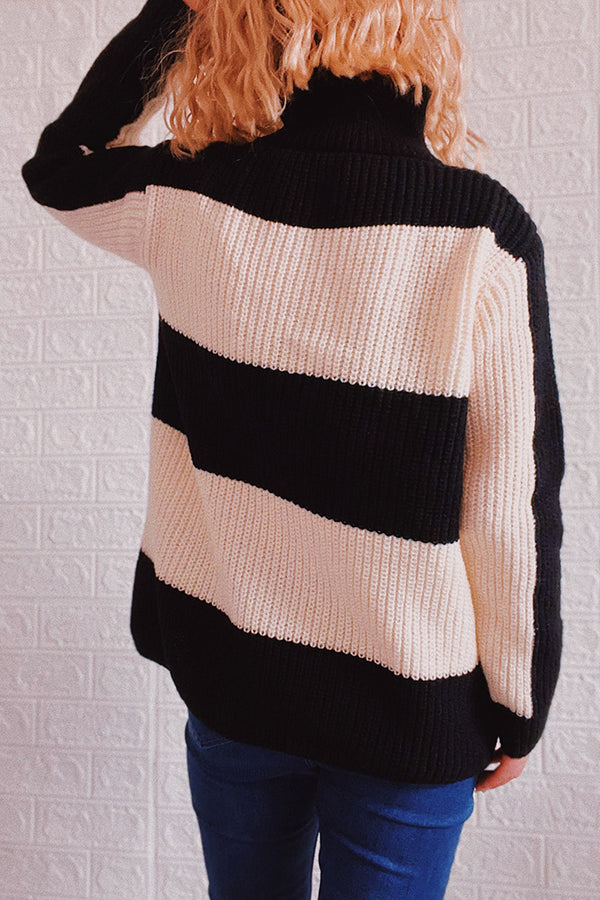 Saturday In the Park Stripe Button Sweater