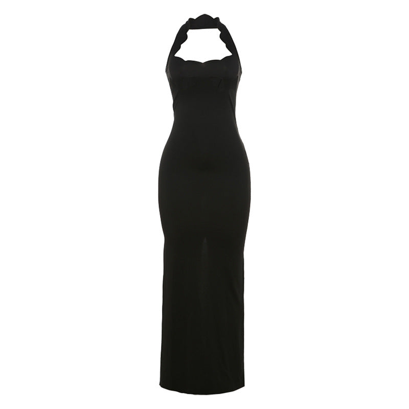 Halter Neck Cut Out Bust Sleeveless Bandage Bodycon Maxi Dress 3