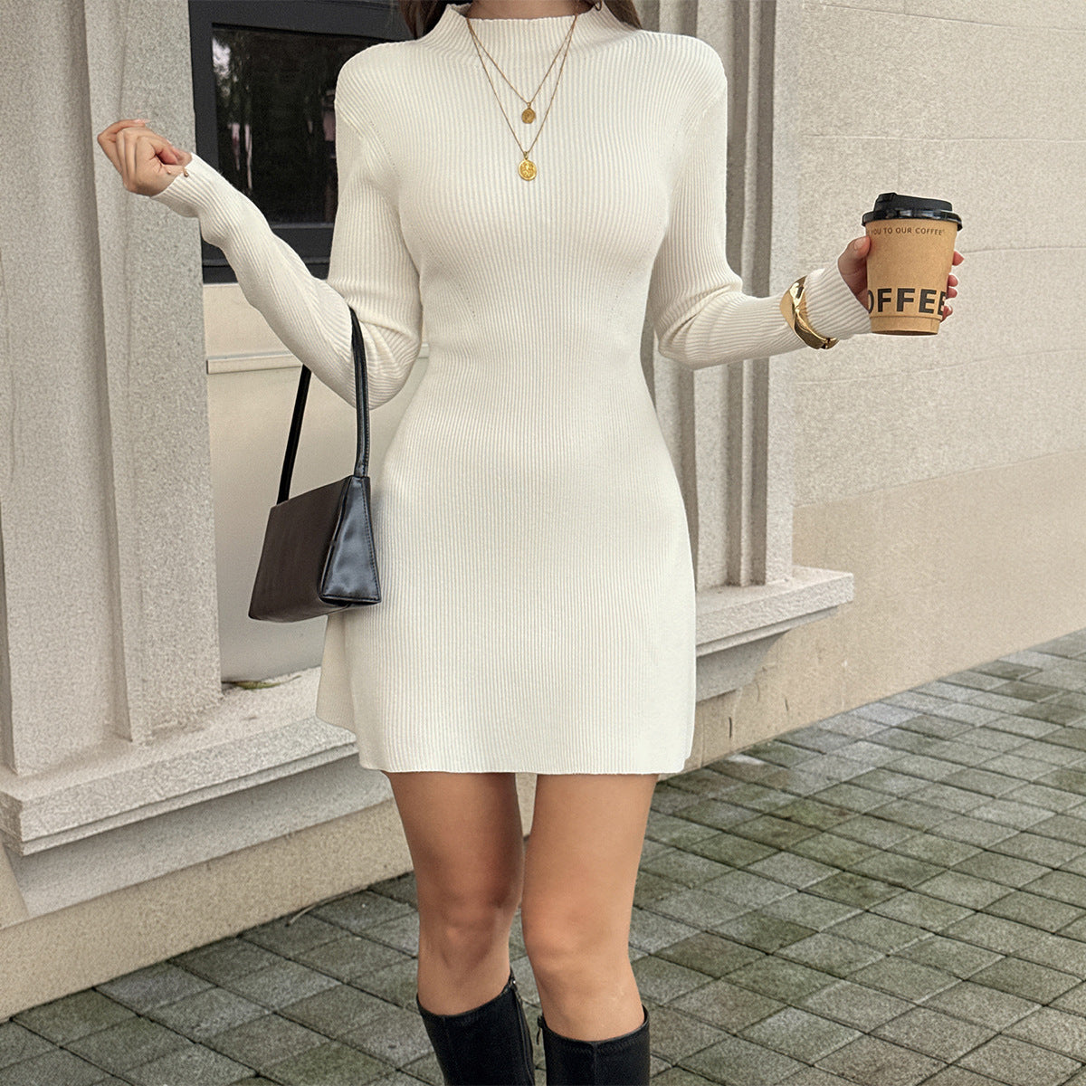 Women Autumn Sexy Retro Waist Controlled A line Umbrella Dress