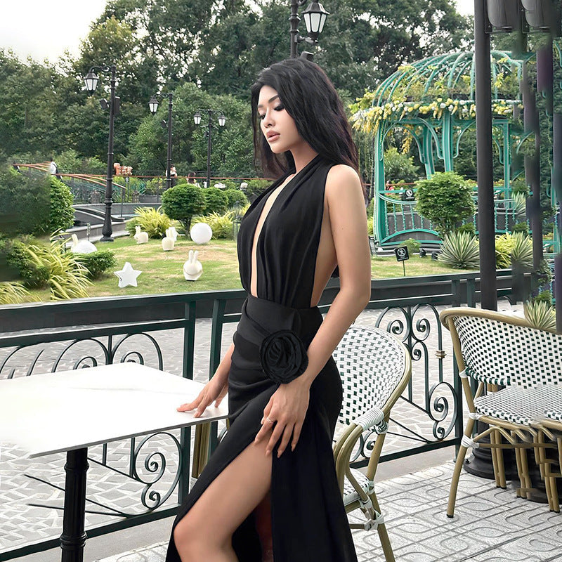 Sorello Slit Dress Black