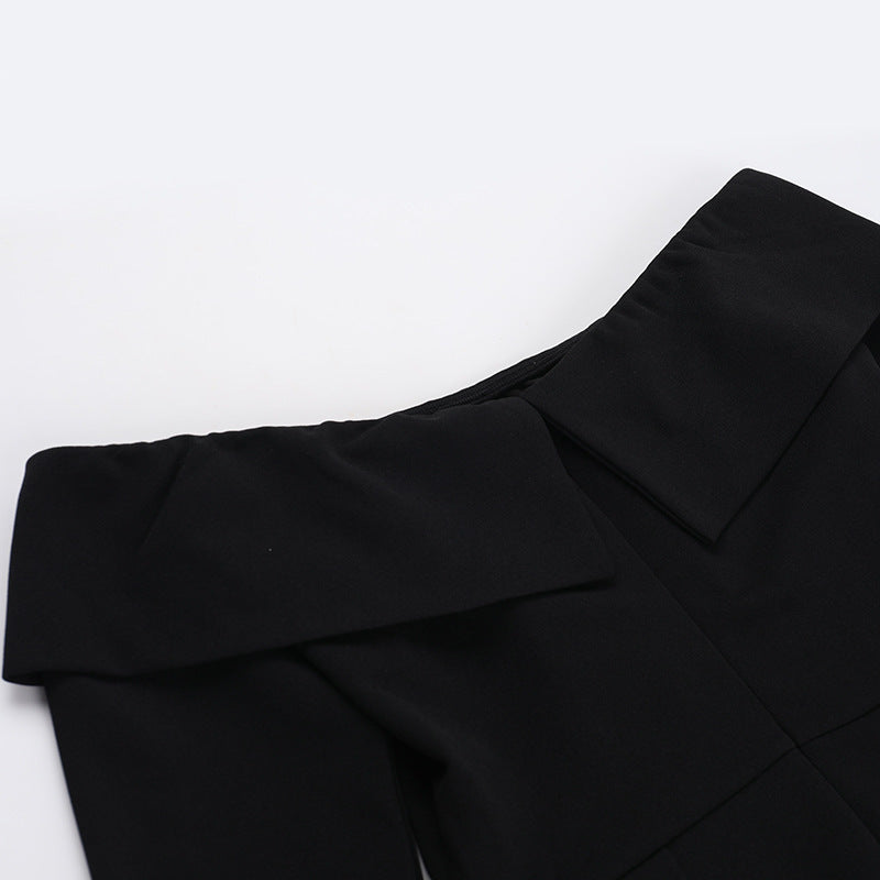 Barbara 2.0 Off Shoulder Mini dress-Black