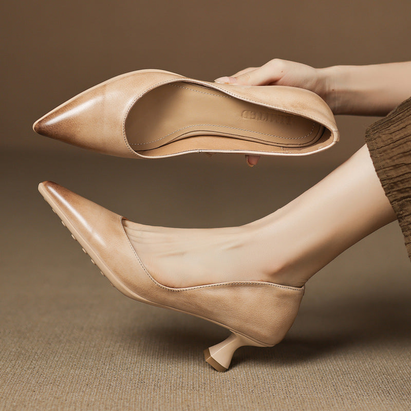 Pointed Toe Kitten Heel Pumps