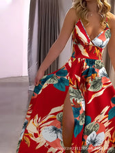 V-Neck Spaghetti Strap High Split Maxi Gown 10