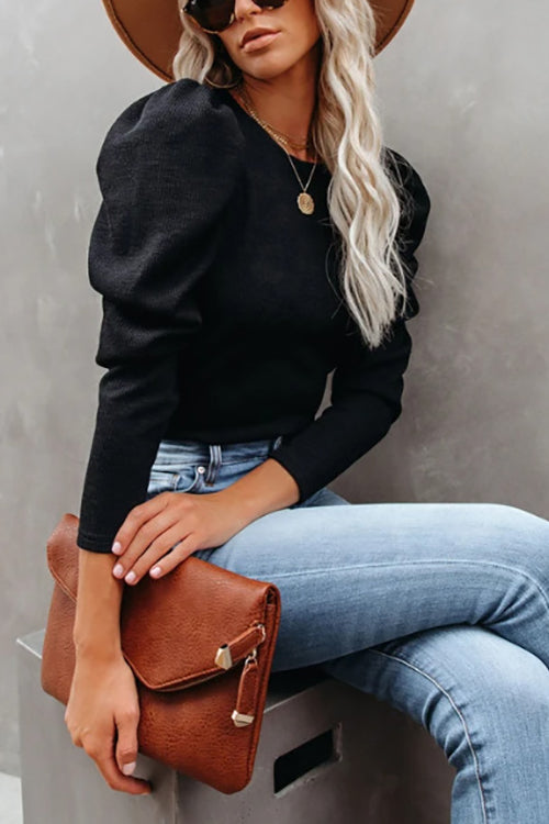 Balloon Sleeve Knit Jumper