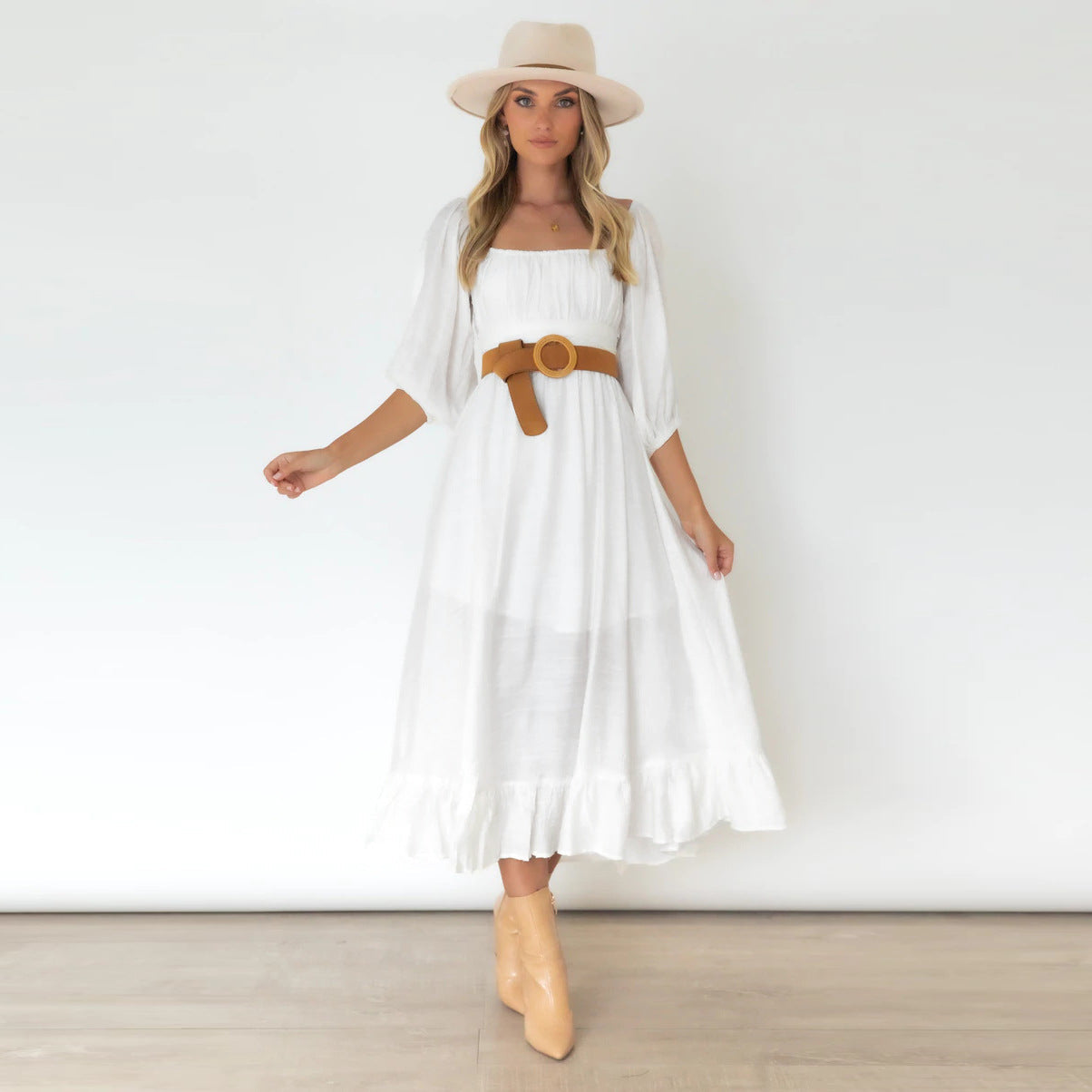 Katelyn Puff Sleeve Midi Dress