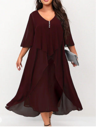 Marina | Flowing Floral Midi Dress Claret2