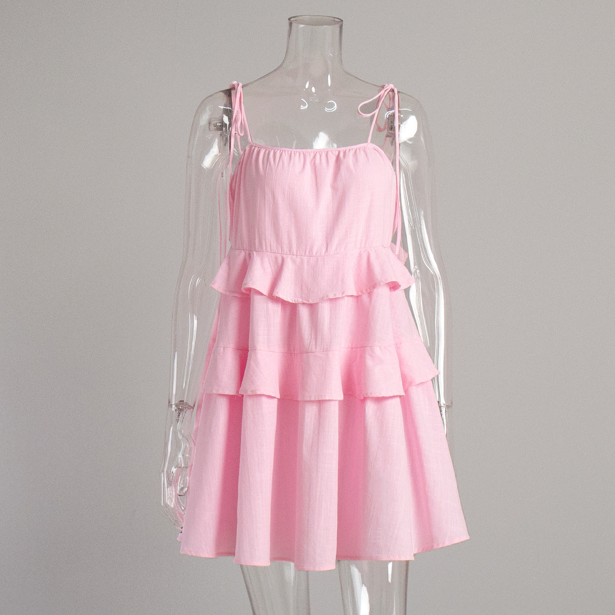 Spaghetti Strap Tiered Ruffle Mini Dress 7