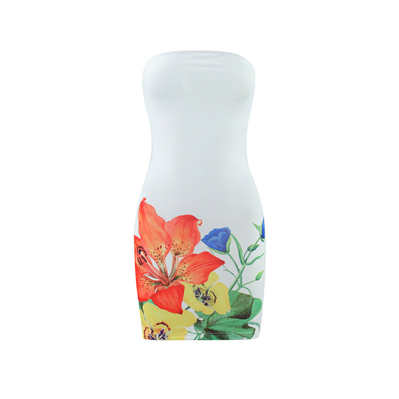 Floral Strapless Bodycon Mini Dress 8