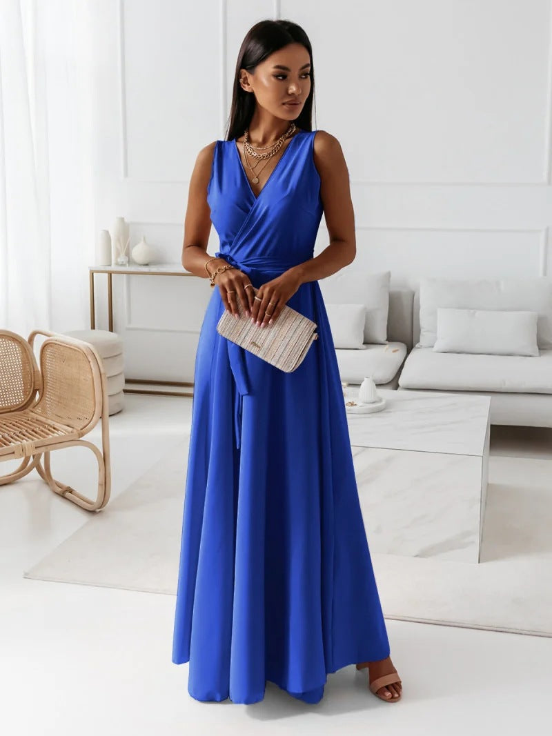 V-Neck Sleeveless Wrap Maxi Dress 7