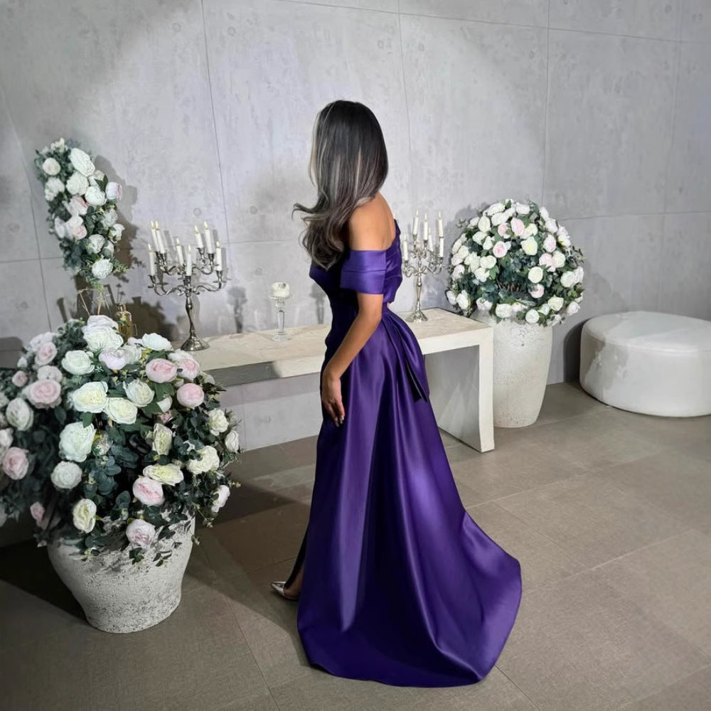 Spring Women Clothing Sexy Sheath Bra Trailing Evening Dress