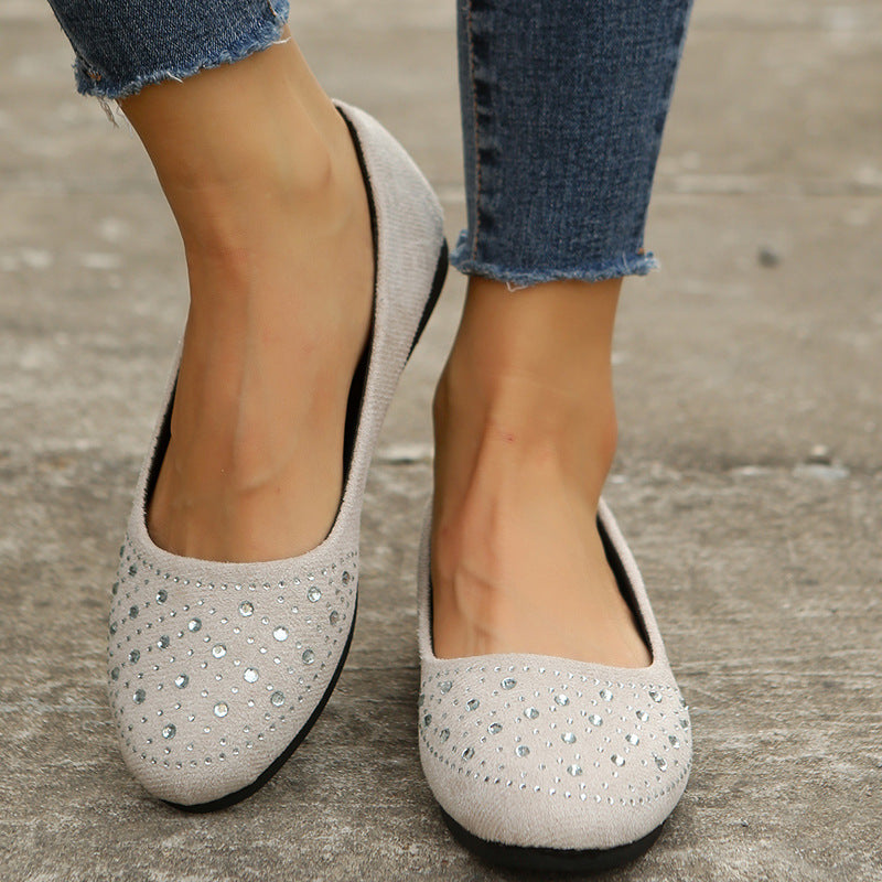 Frosted textured diamond-encrusted shallow flats