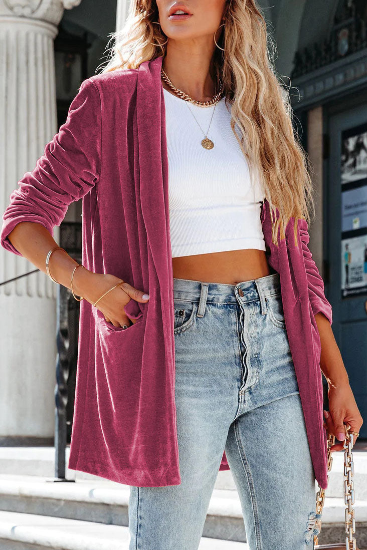 Don't Think Twice Velvet Cardigan Coat