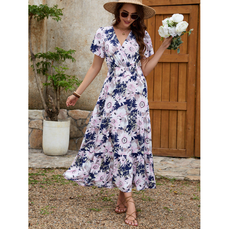 Violeta Aesthetic Women's Flower Wrap Midi Dress Everyday Luxe Edit