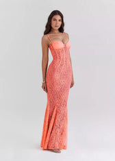 Valeria - Sheer Lace Bustier Gown 6
