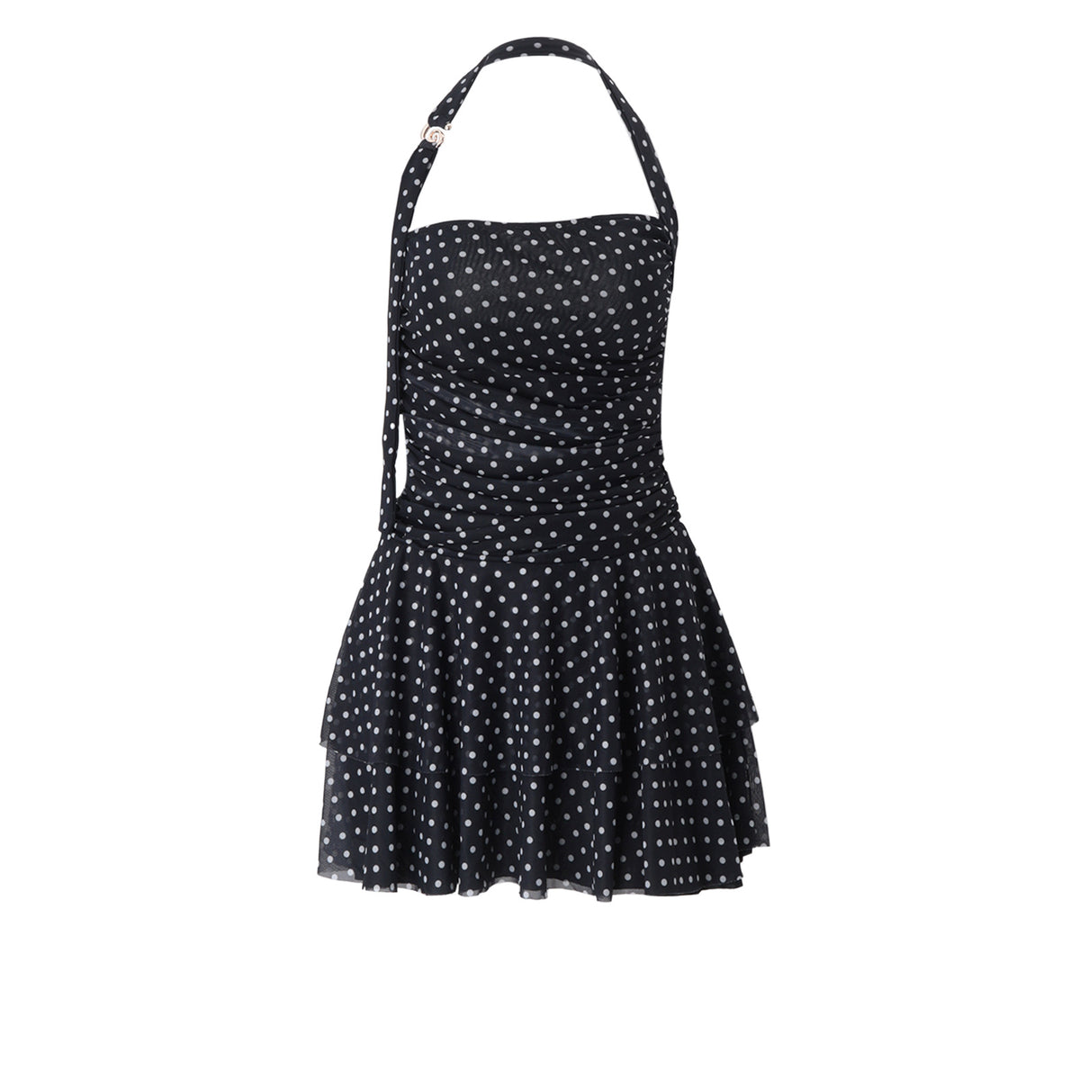 Women Clothing Autumn Sexy Socialite Adult Lady like Women Halter Polka Dot Slim Dress