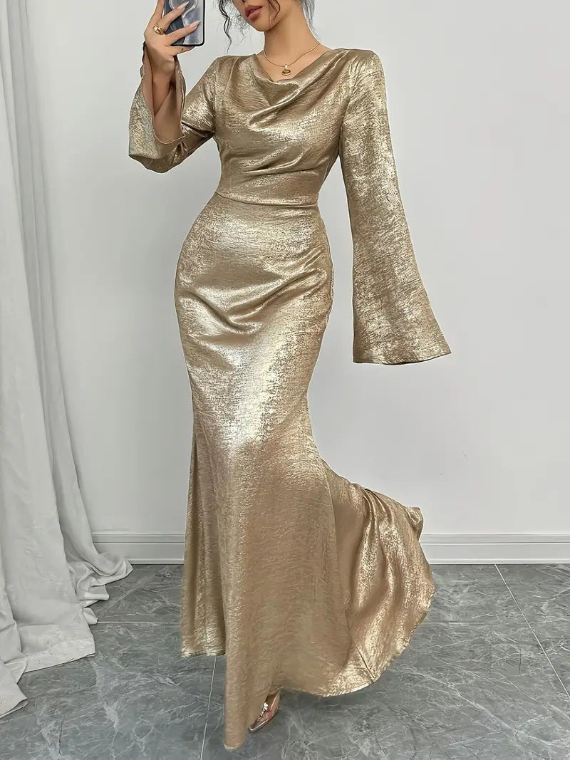 Nadia Boutique Women's Evening Dress with Shiny Surface Everyday Luxe Edit