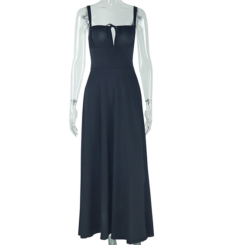 Mid Length Corset Elegant Slit Lace up Casual Dress