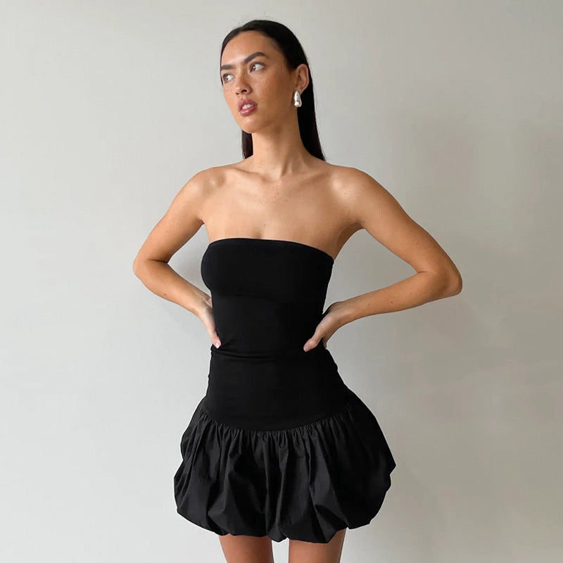 Vanessa Boutique Women's Flared Summer Dress with Bustier Top and Ruffle Hem Elevated Occasion Wear