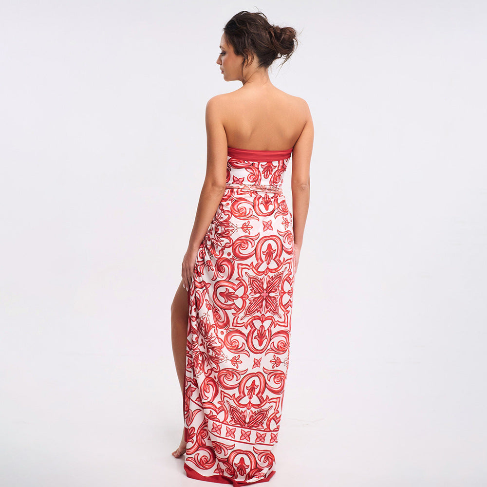 Seaside Rouge Swimsuit Set - Red