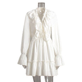 Deep V-Neck Long Sleeve Ruffle Tiered Mini Dress 5