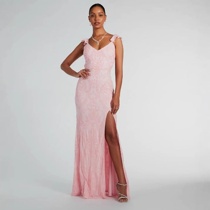 Women Clothing Chic Sequined Dress All Matching Maxi Dress