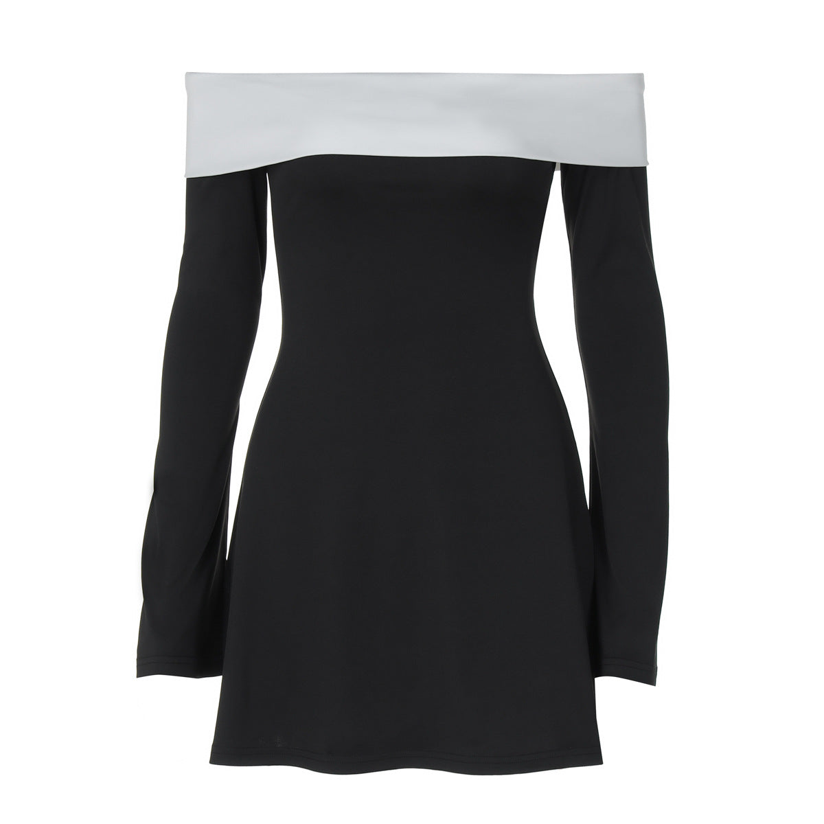 Off Shoulder Long Sleeve Fit and Flare Mini Dress 5