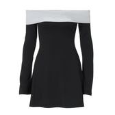 Off Shoulder Long Sleeve Fit and Flare Mini Dress 5