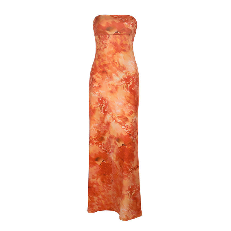 Gerbera Maxi Dress - Orange