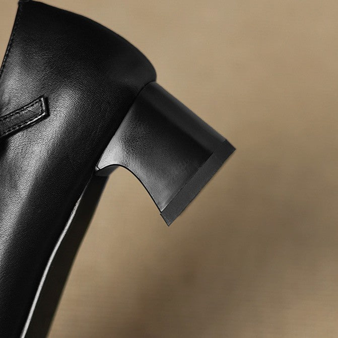 Square Toe Double Buckle Strap Block Heel Mary Jane Pumps