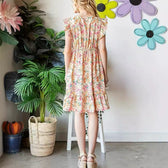 Floral V-Neck Flutter Sleeve Tiered Mini Dress 4