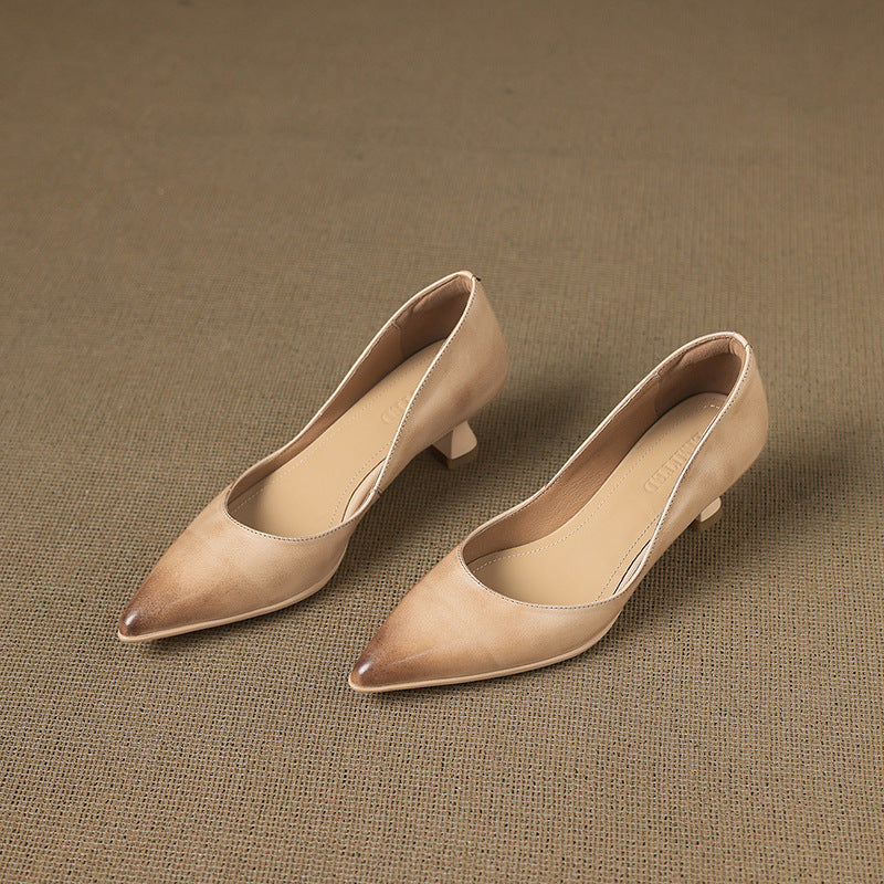 Pointed Toe Kitten Heel Pumps