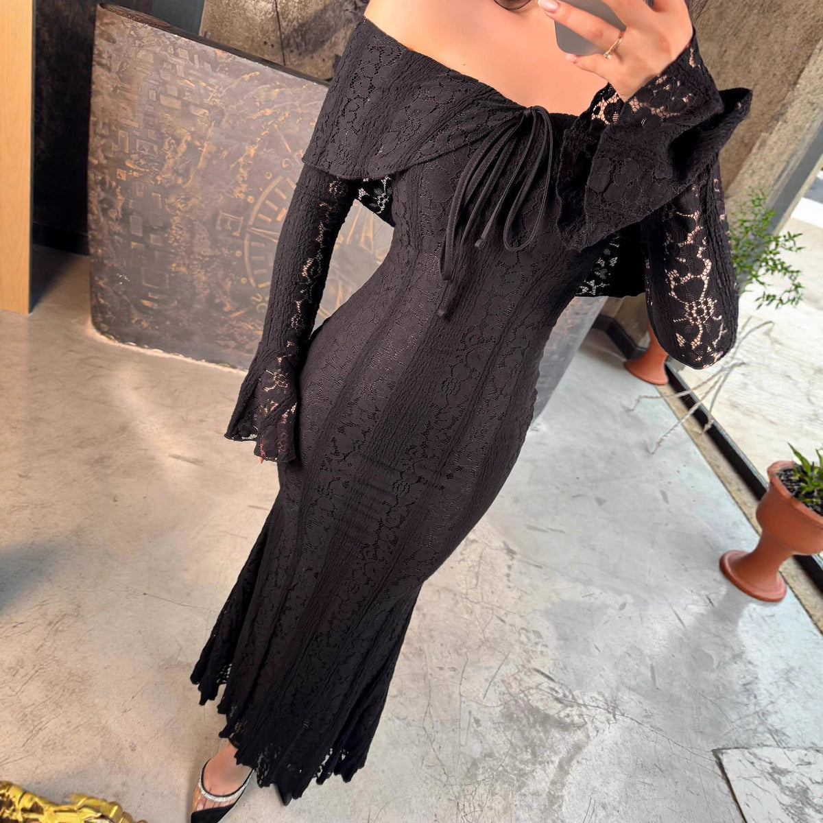 Autumn Women Clothing Elegant Lace Sheath Evening Dress