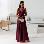 V-Neck Sleeveless Wrap Maxi Dress 3