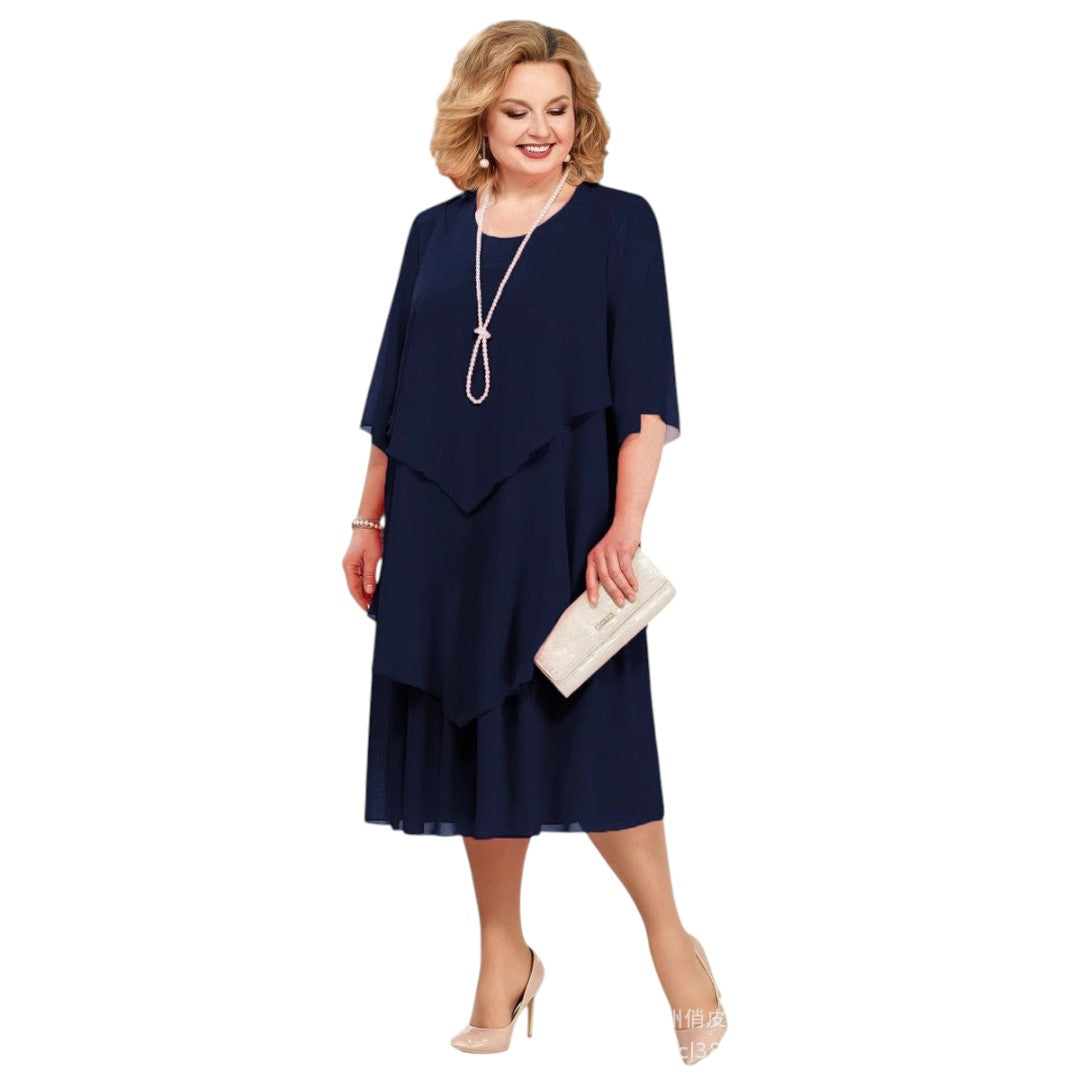 Aurora Grace | Layered Dress Navy Blue