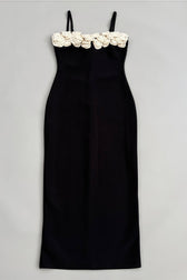 Zoratd Black Strapless Lace Bandage Midi Dress - View 4