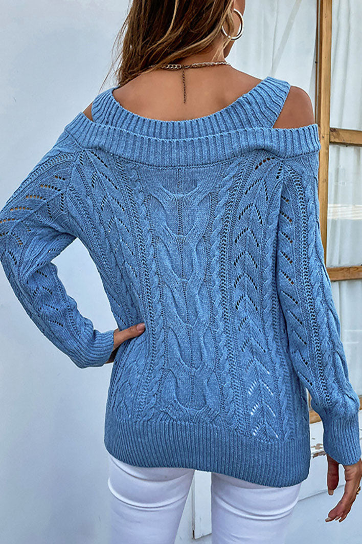Drop-Shoulder Twist Sling Sweater