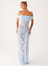 Sheer Lace Cutout Ribbon Bodycon Lace Dress