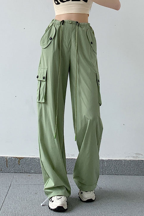 Multi-Pocket High-Rise Utility Cargo Pants