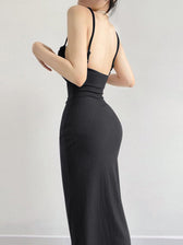 Black Backless Bodycon Dress S / Coffee Coffee Bodycon Dress