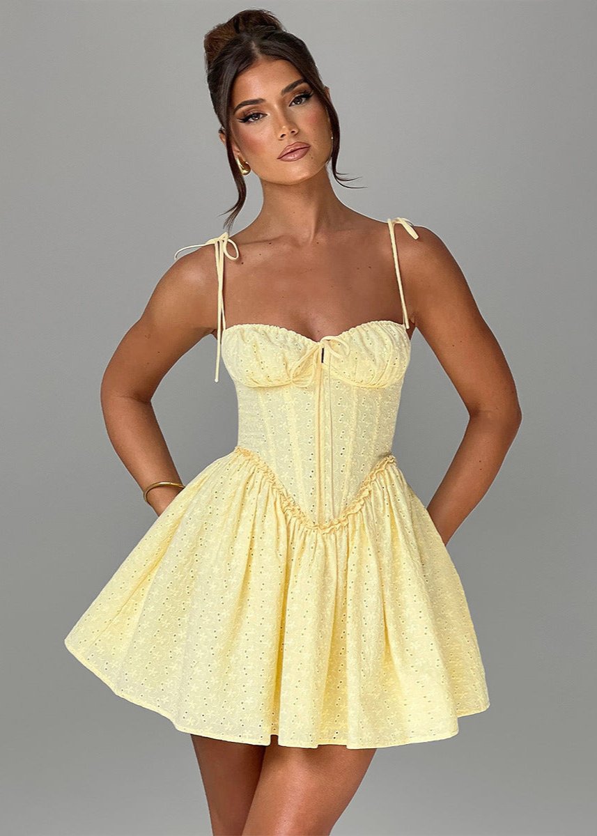 Soleil Lace-Up Mini Dress - View 3