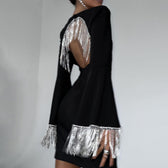 Festive Gem Sparkle Diamond Chain Backless Mini Dress 2
