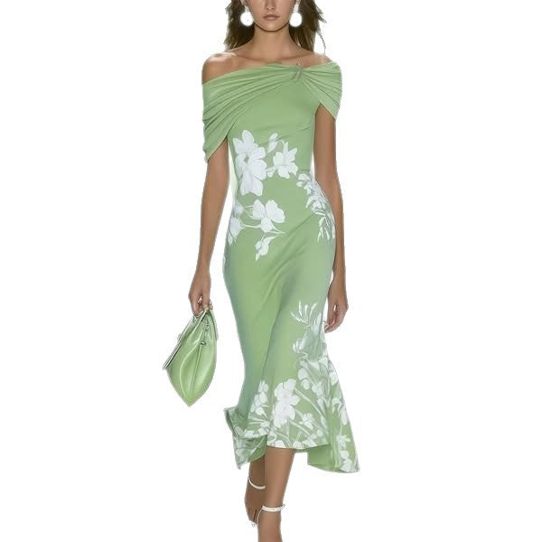 Floral Off Shoulder Mermaid Midi Dress 2